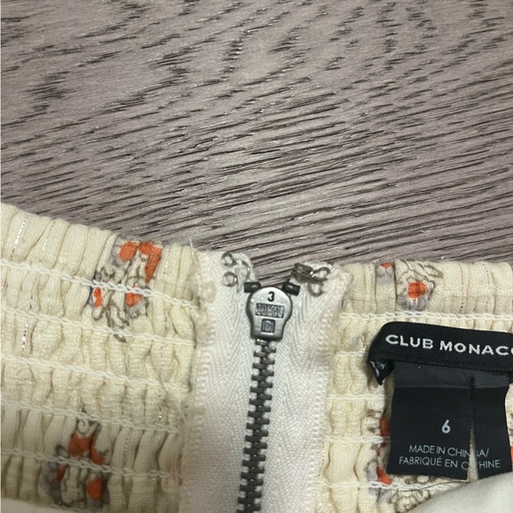 Club Monaco Eggshell Cotton Boho Dress with Shimmer | Size 6 - Picture 5 of 9